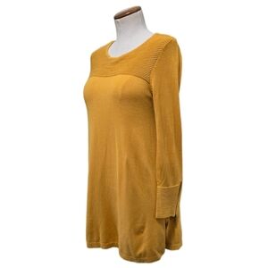 Alfani Ribbed Tunic Sweater With Side Slits In Merigold Petal XS